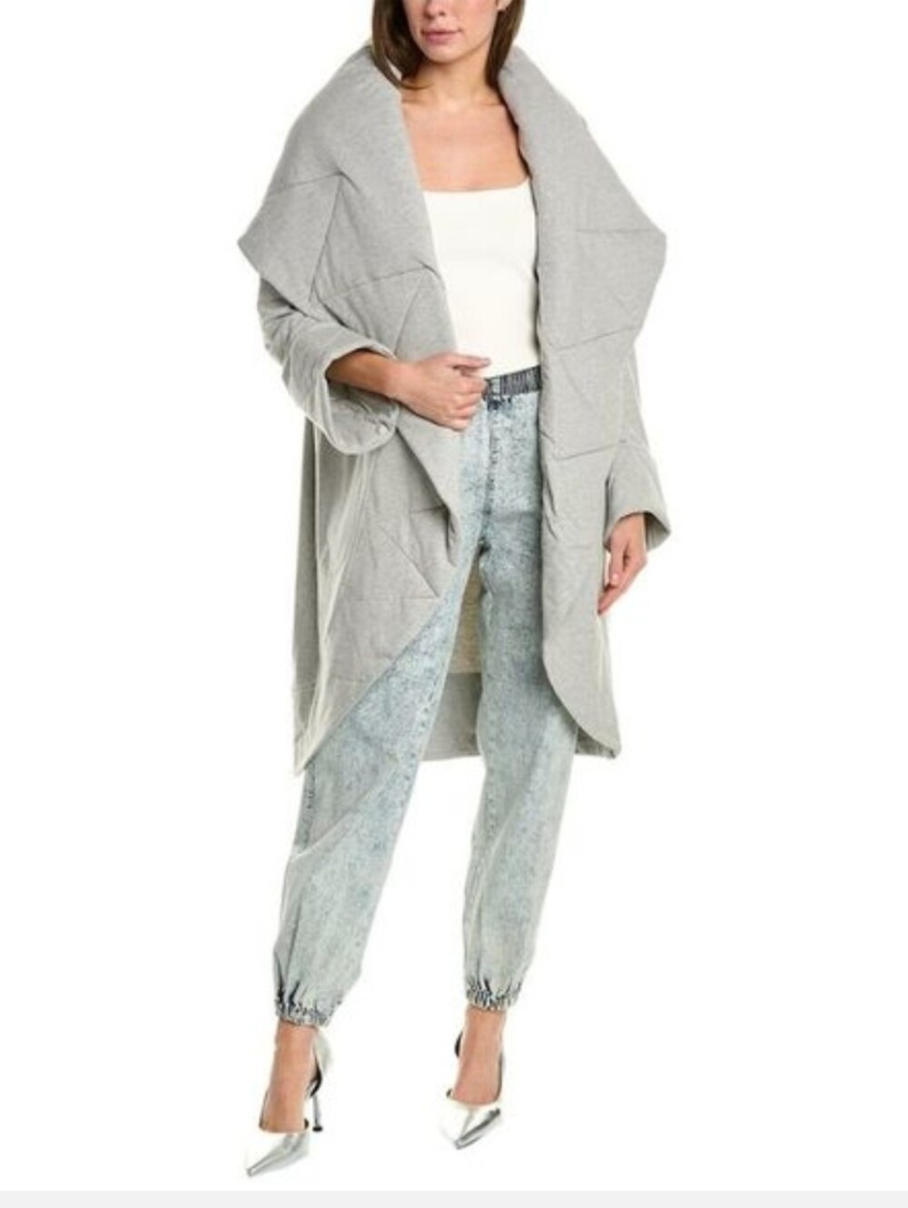 NWT Norma Kamali Quilted Shawl Collar Coat